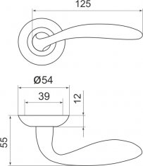 Ручка раздельная R.LD54.Virgo (Virgo LD57) SN/CP-3 матовый никель/хром