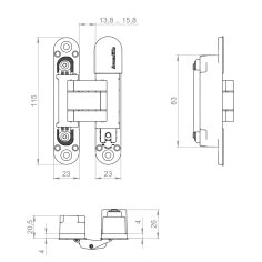 Петля скрытой установки U3D3000.VPG AC медь TECH