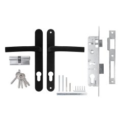 Корпус Ajax (Аякс) цилиндровый в комплекте с ручкой KIT GATE-2585/24 BL черный 