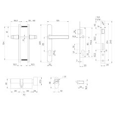 Корпус Ajax (Аякс) цилиндровый в комплекте с ручкой KIT GATE-2085/24 BL черный