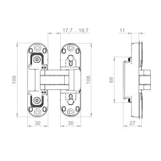 Петля скрытой установки U3D2002.TG SG мат.золото TECH