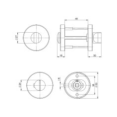 Ручка поворотная BK6.R.DSS304-02 INOX 304 (с индикатором) 