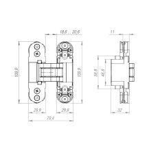 Петля скрытой установки LM/U3D2000.TG BL/FSG флор. золото 