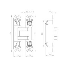 Петля скрытой установки LM/U3D3000.VPG BL/BL черный TECH