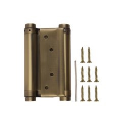 Пружинная двусторонняя (барная) петля DSH5 (125х86х1,5) INOX 201 AB бронза (блистер)