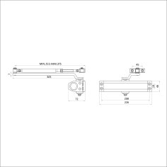 СТАНДАРТ Доводчик дверной MAX ДД 208/4-6 A-S (до 140 кг) серебро RAL9006, морозостойкий