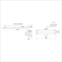 СТАНДАРТ Доводчик дверной MAX ДД 162/3-4 А-W (до 120 кг) белый RAL9016, морозостойкий(10)