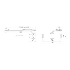 СТАНДАРТ Доводчик дверной MAX ДД 188/3-5 A-W (до 130 кг) белый RAL9016, морозостойкий