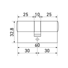 Стандарт MAX 60 (30х30) BL 5кл мат.черный перф.ключ/ключ Цилиндровый механизм