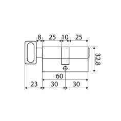 Стандарт MAX 60 (30х30В) BL 5кл мат.черный перф.ключ/верт. Цилиндровый механизм