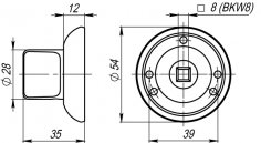 Ручка поворотная BKW8.R.LD54 (BKW8) AB/GP-7 бронза/золото