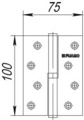 Петля съемная IN4430SR SN правая (413-4 100x75x2,5) мат. никель