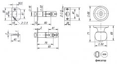 Ручка защелка DK672 CP-BK (6072 CP-B) (фик.) хром