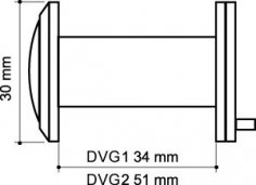 Глазок дверной, оптика стекло DV-PRO 2/85-55/BR (DVG2) SN мат. никель