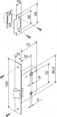 Защелка врезная METF72-50 (F72-50) GP латунь