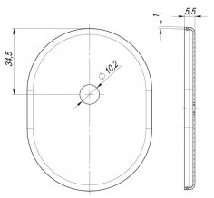 Накладка на шток цилиндра ESC.O.SF/OV.474 (ESC 474) SN мат.никель