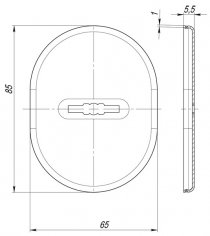 Накладка на сувальдный замок ESC.S.SF/OV.475 (ESC 475) СР хром