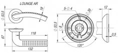 Ручка раздельная R.AR54.LOUNGE (LOUNGE AR) 130mm AB/GP-7 бронза/золото